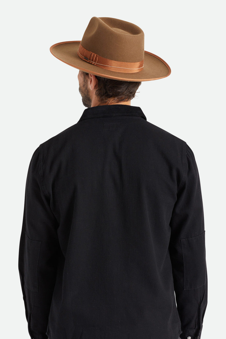 Men's Brixton Reno Fedoras Coffee | 2765VQMUB