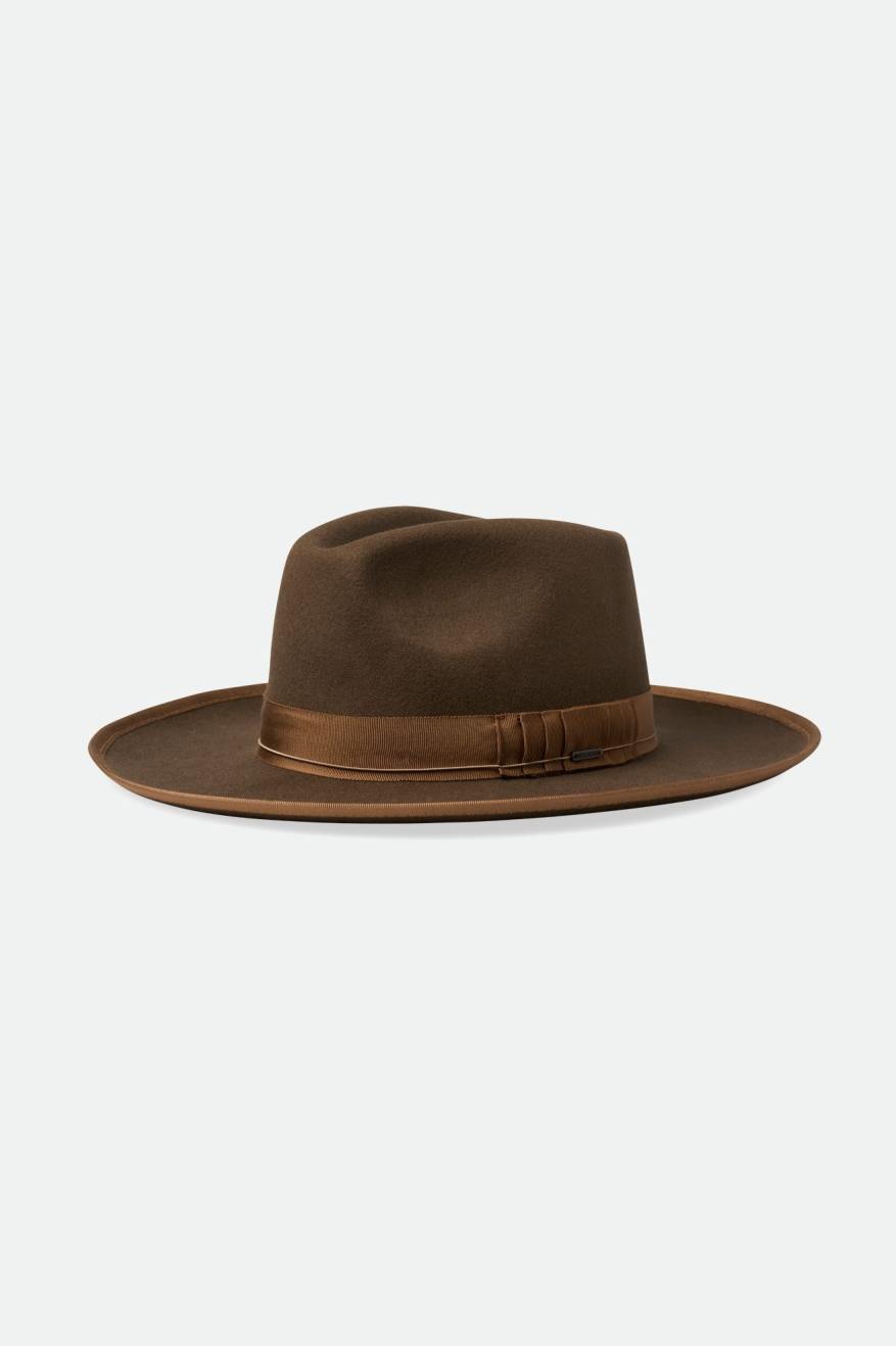 Men\'s Brixton Reno Fedoras Coffee | 2765VQMUB