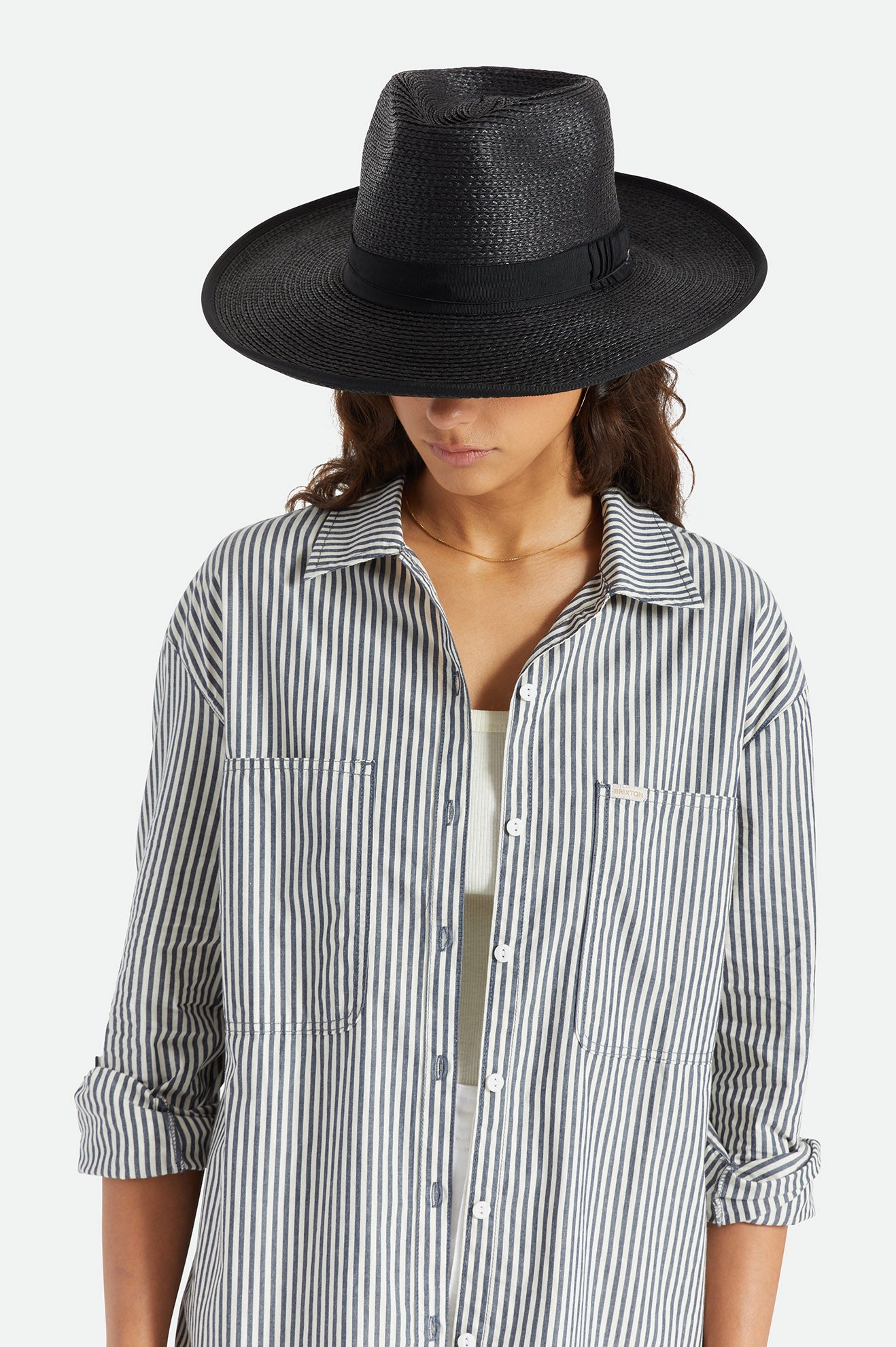 Men's Brixton Reno Straw Hats Black | 6987WITHP