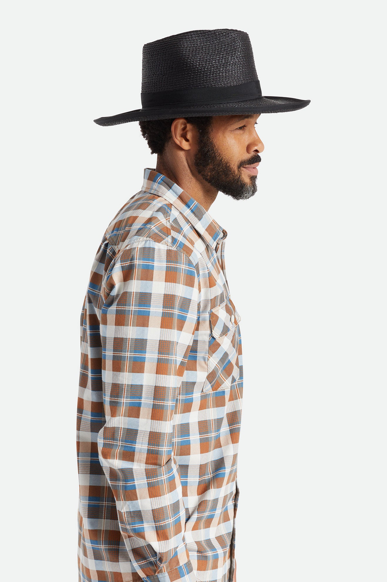 Men's Brixton Reno Straw Hats Black | 6987WITHP