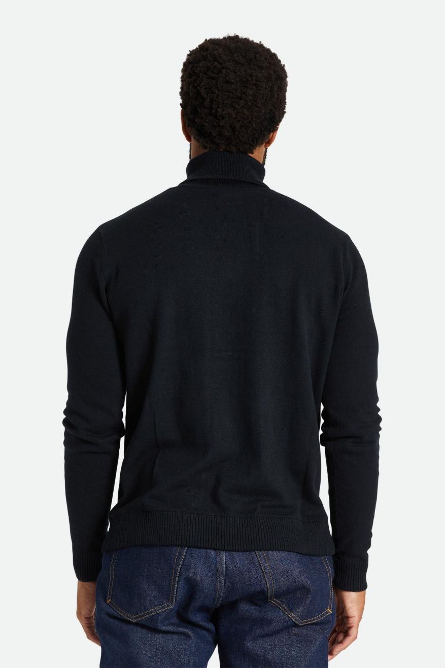 Men's Brixton Reserve Cashmere L/S Turtleneck Knitwear Black | 0987TFLYG