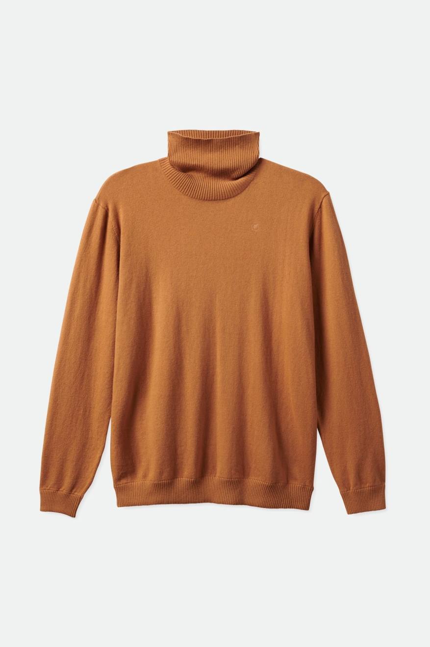 Men's Brixton Reserve Cashmere L/S Turtleneck Knitwear Brown | 1470KQOAR