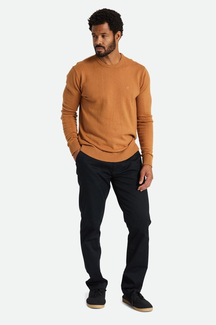 Men's Brixton Reserve Cashmere Sweater Knitwear Brown | 1750GYQNI