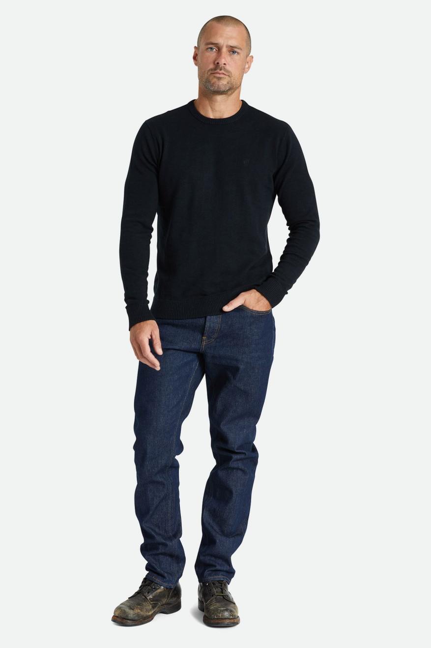 Men's Brixton Reserve Cashmere Sweater Knitwear Black | 4815UWOFR