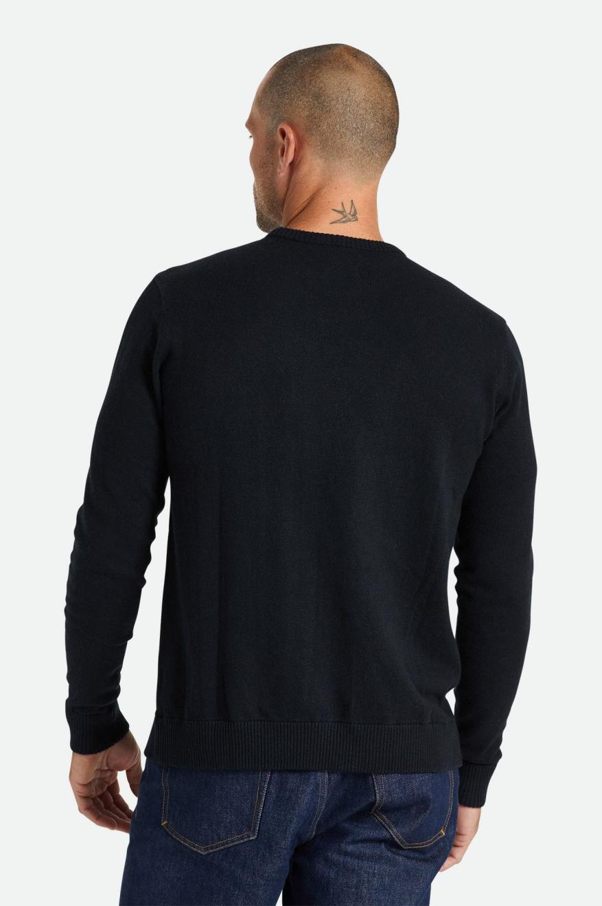 Men's Brixton Reserve Cashmere Sweater Knitwear Black | 4815UWOFR