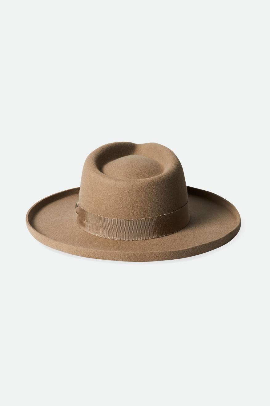 Men's Brixton Victoria Felt Fedoras Brown | 1920FNAQK