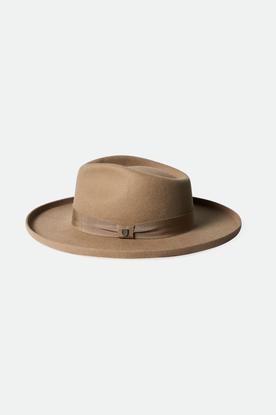 Men's Brixton Victoria Felt Fedoras Brown | 1920FNAQK