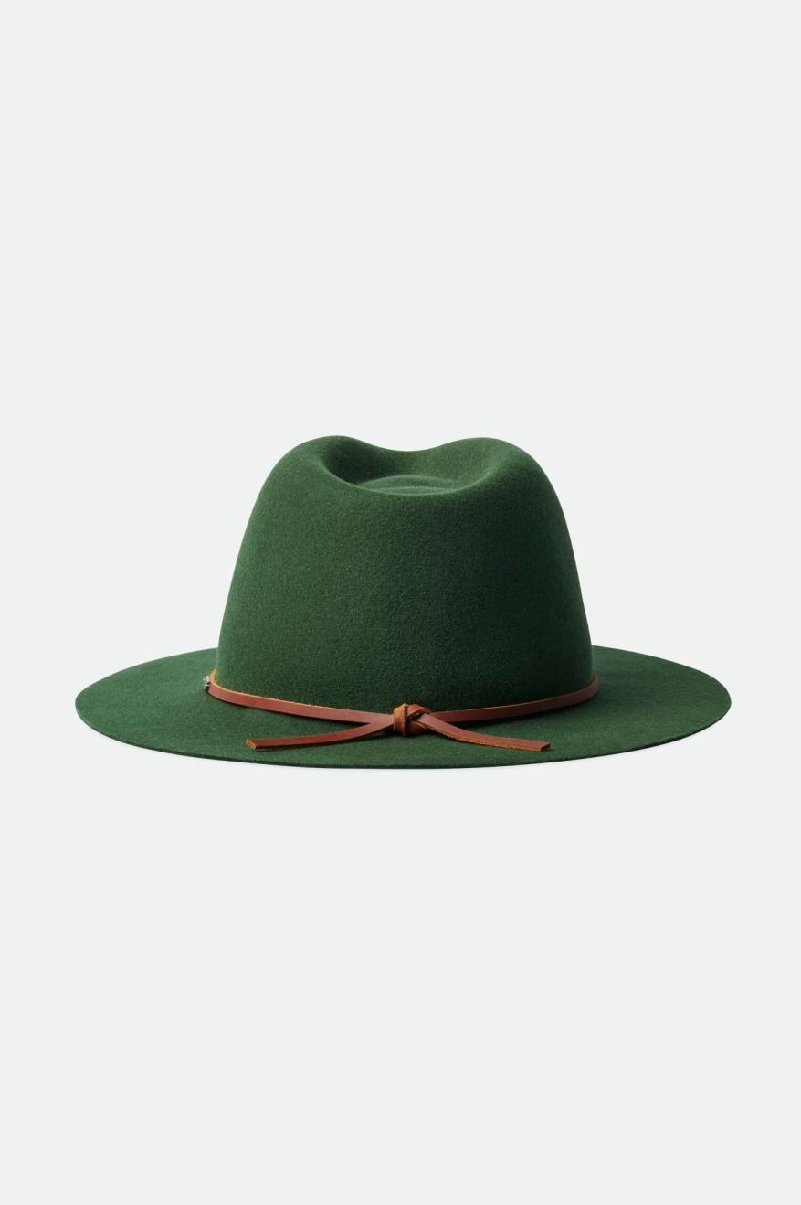 Men's Brixton Wesley Packable Fedoras Green | 8750WFUOB