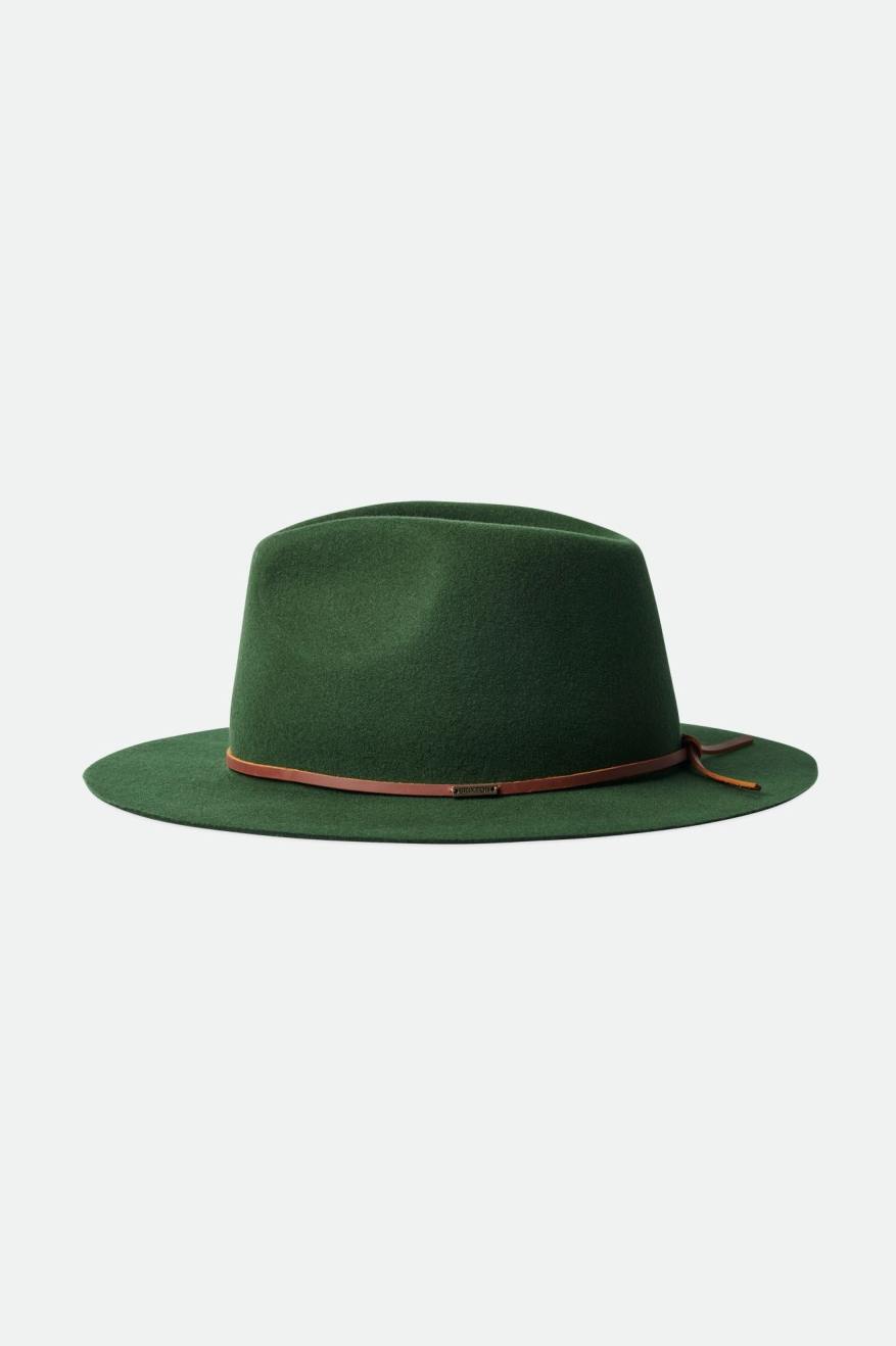 Men's Brixton Wesley Packable Fedoras Green | 8750WFUOB