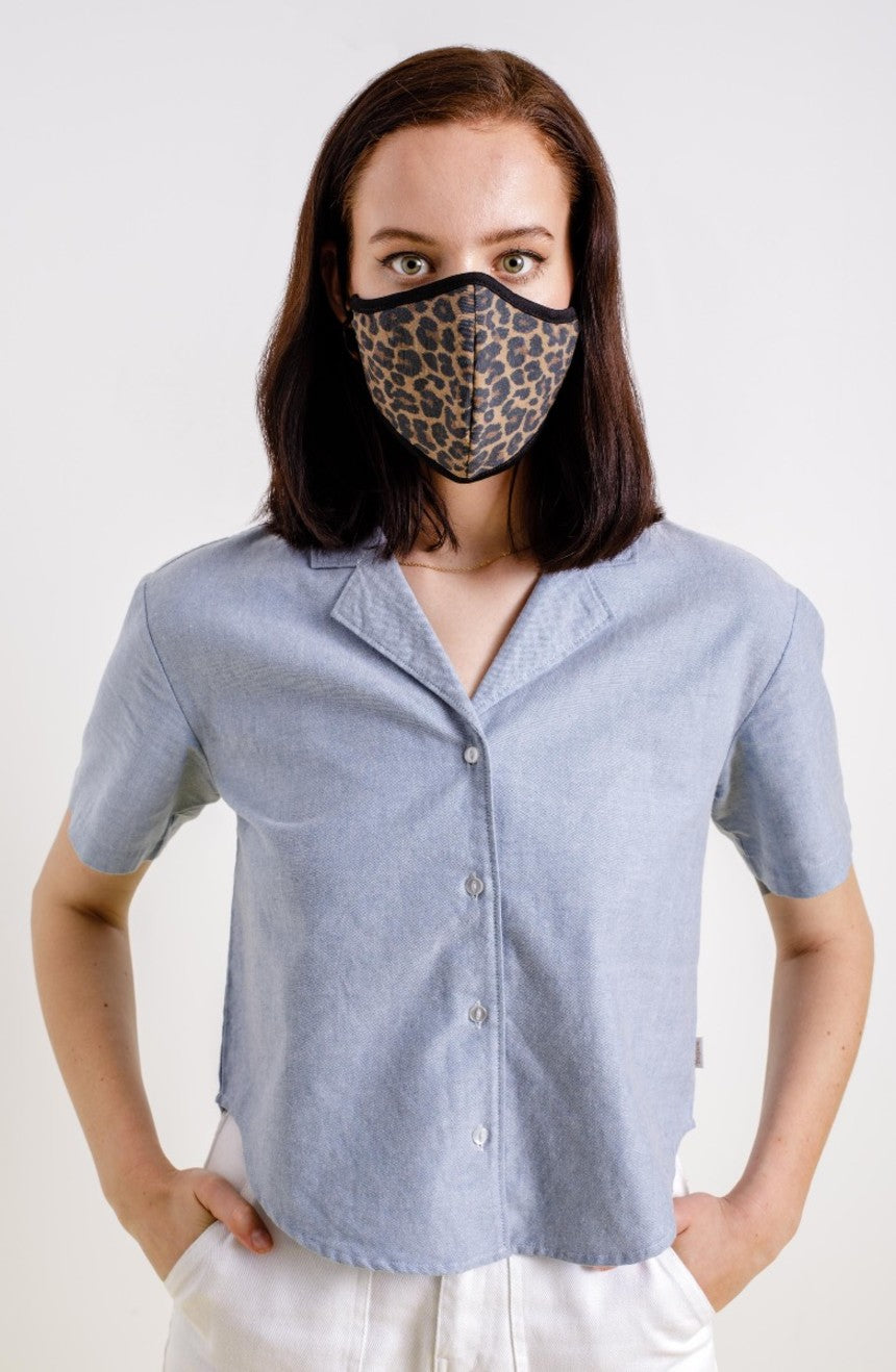 Unisex Brixton Antimicrobial 4-Way Stretch Face Masks Leopard | 7098QNHZF