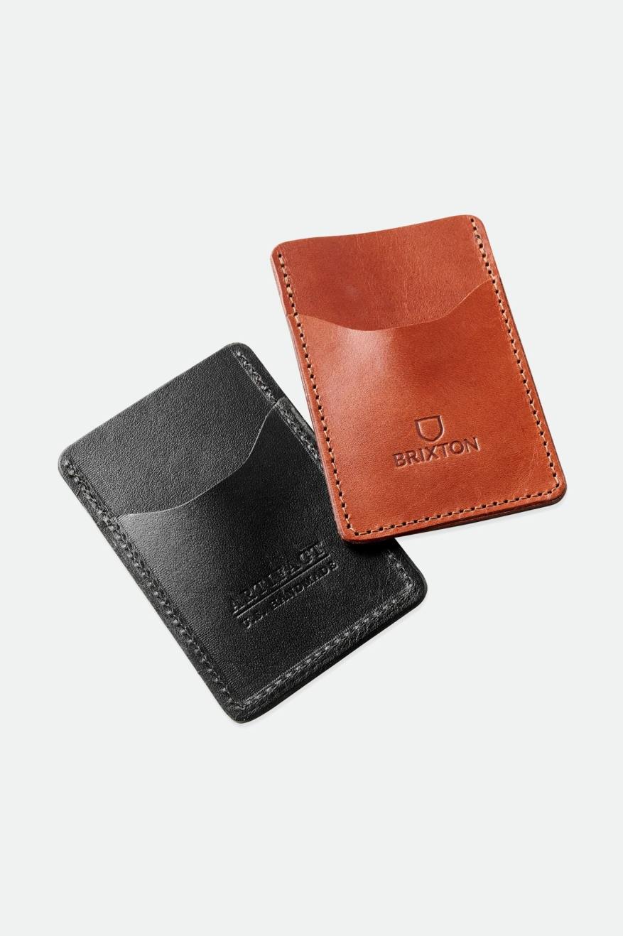 Unisex Brixton Artifact Leather Card Holder Wallet Accessories Black | 6527TSOHY