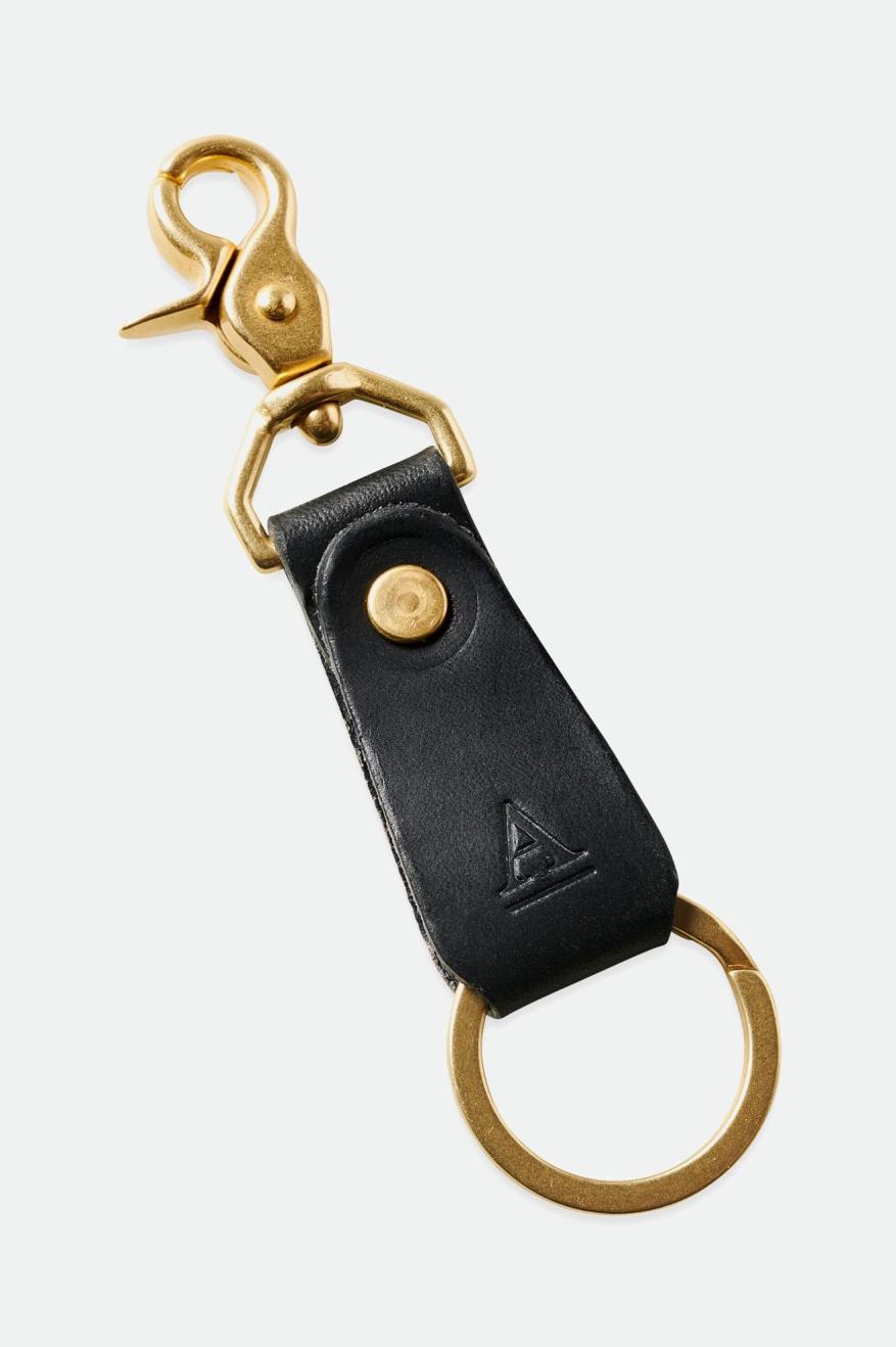 Unisex Brixton Artifact Leather Key Clip Accessories Black | 0956XQUJW