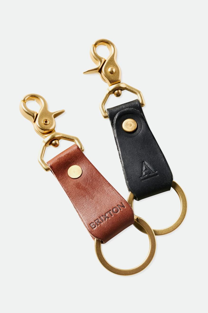 Unisex Brixton Artifact Leather Key Clip Accessories Black | 0956XQUJW