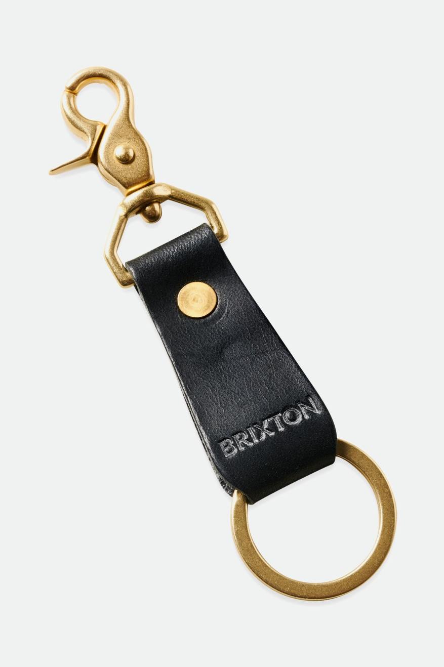 Unisex Brixton Artifact Leather Key Clip Accessories Black | 0956XQUJW