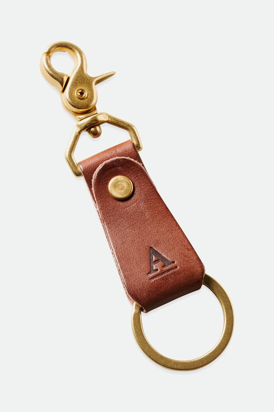 Unisex Brixton Artifact Leather Key Clip Accessories Brown | 7462FWQLC