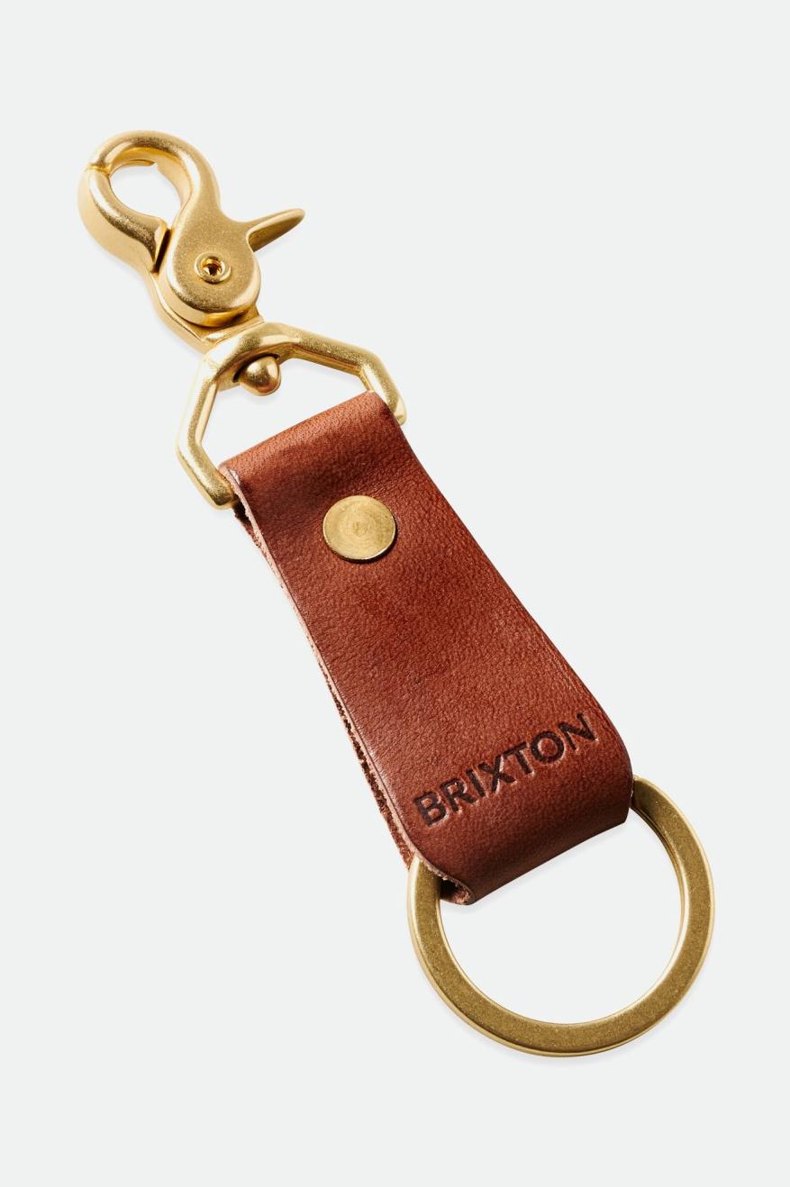 Unisex Brixton Artifact Leather Key Clip Accessories Brown | 7462FWQLC