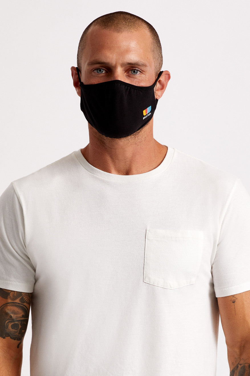 Unisex Brixton Tee Face Masks Black | 1563IGYWN