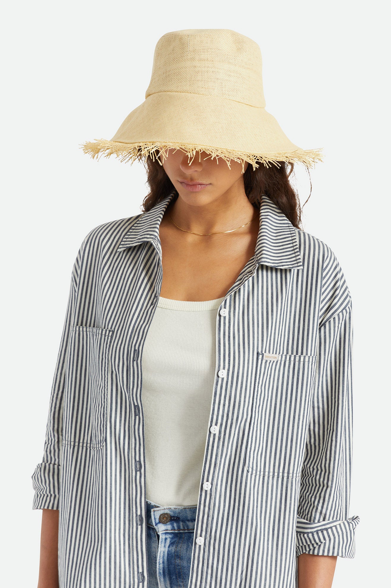 Women's Brixton Alice Bucket Straw Hats Brown | 8109QSWHZ