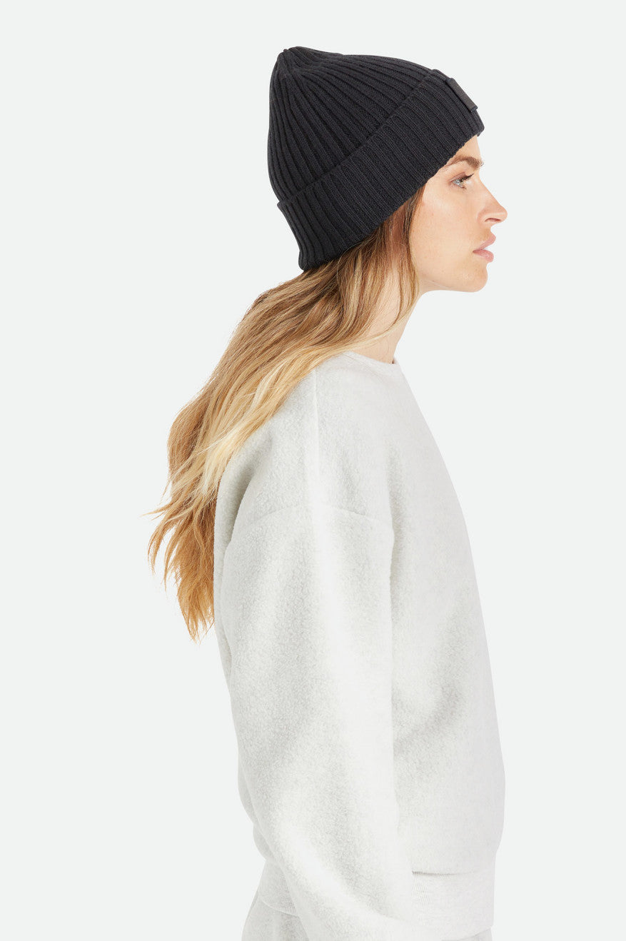 Women's Brixton Alpha Square Merino Wool Beanie Black | 0426KVBUG