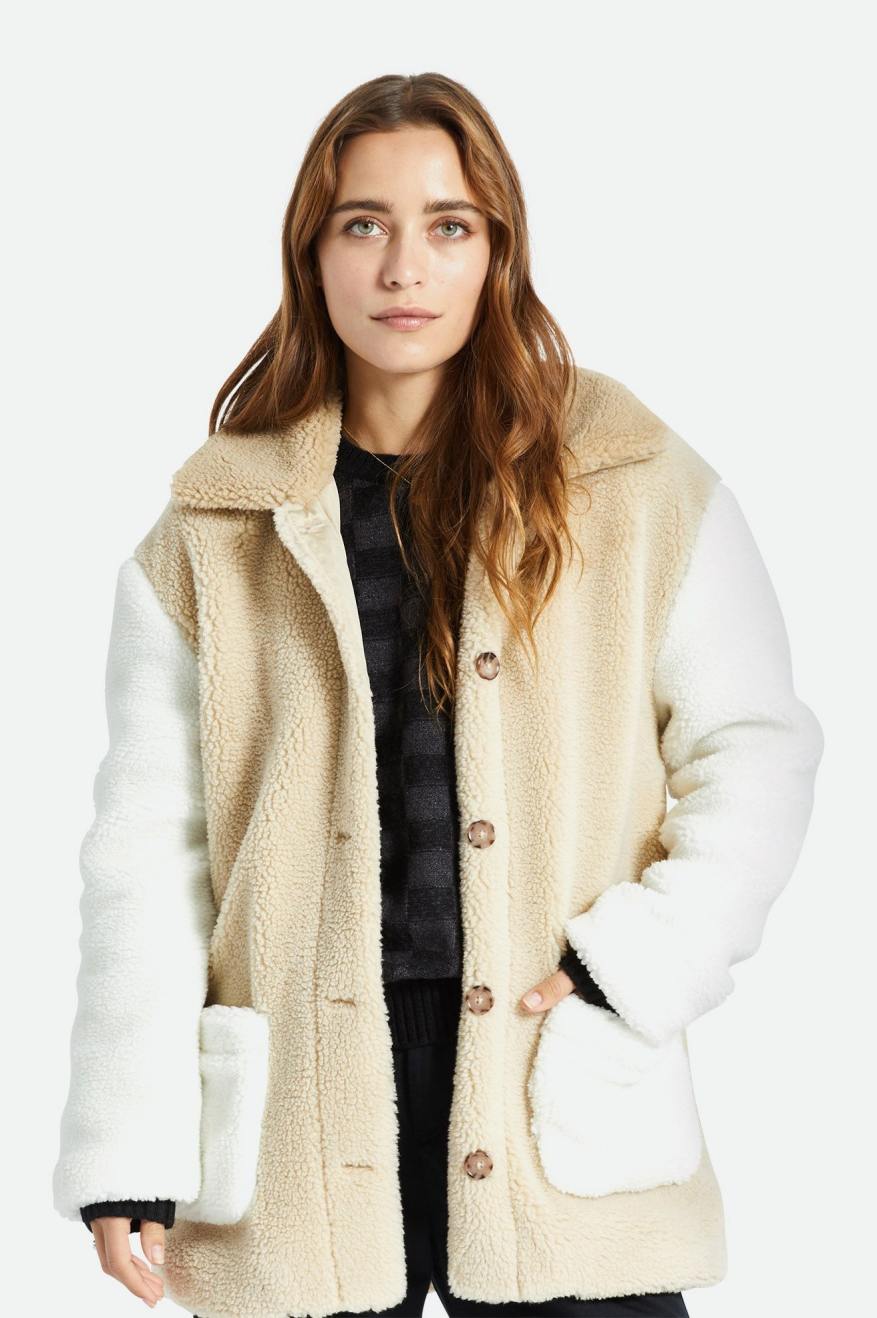 Women's Brixton Bern Sherpa Jackets Light Yellow | 2760CQISM