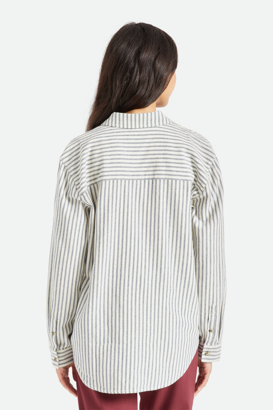 Women's Brixton Bowery Boyfriend L/S Flannels Stripes | 1378FAYWM