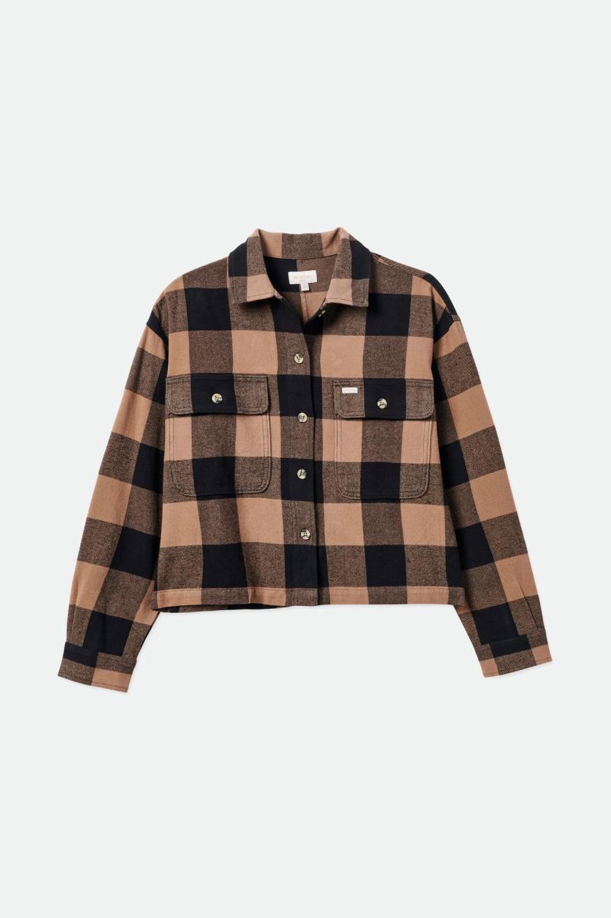 Women's Brixton Bowery L/S Flannels Black | 4719QPAHV