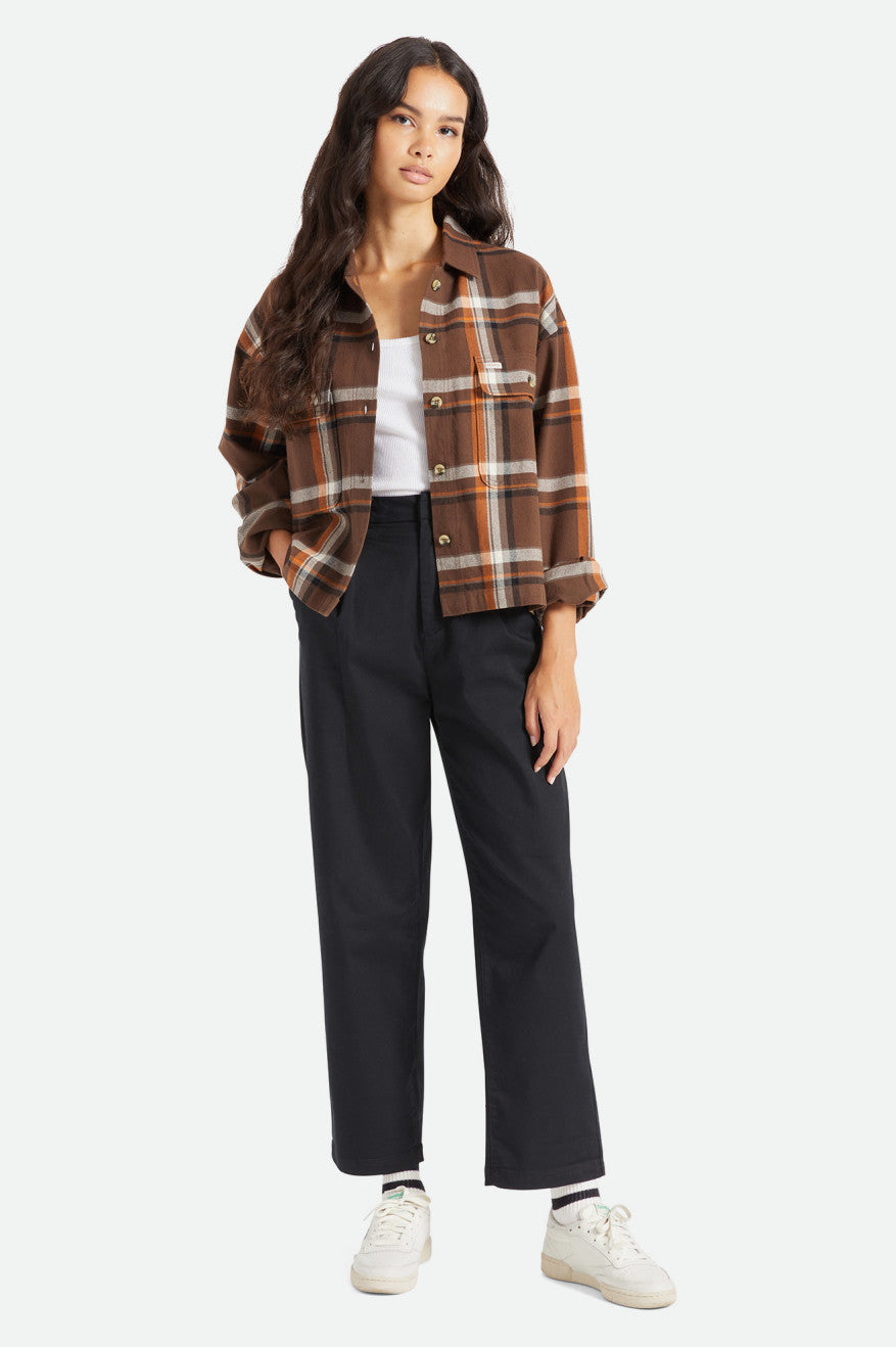 Women's Brixton Bowery L/S Flannels Brown | 3190EUDAM