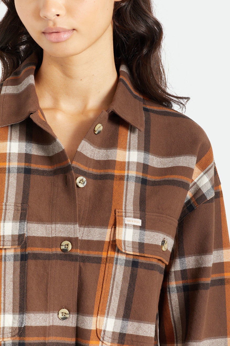 Women's Brixton Bowery L/S Flannels Brown | 3190EUDAM