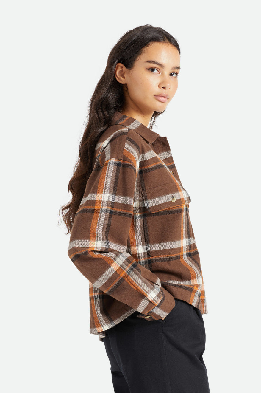 Women's Brixton Bowery L/S Flannels Brown | 3190EUDAM