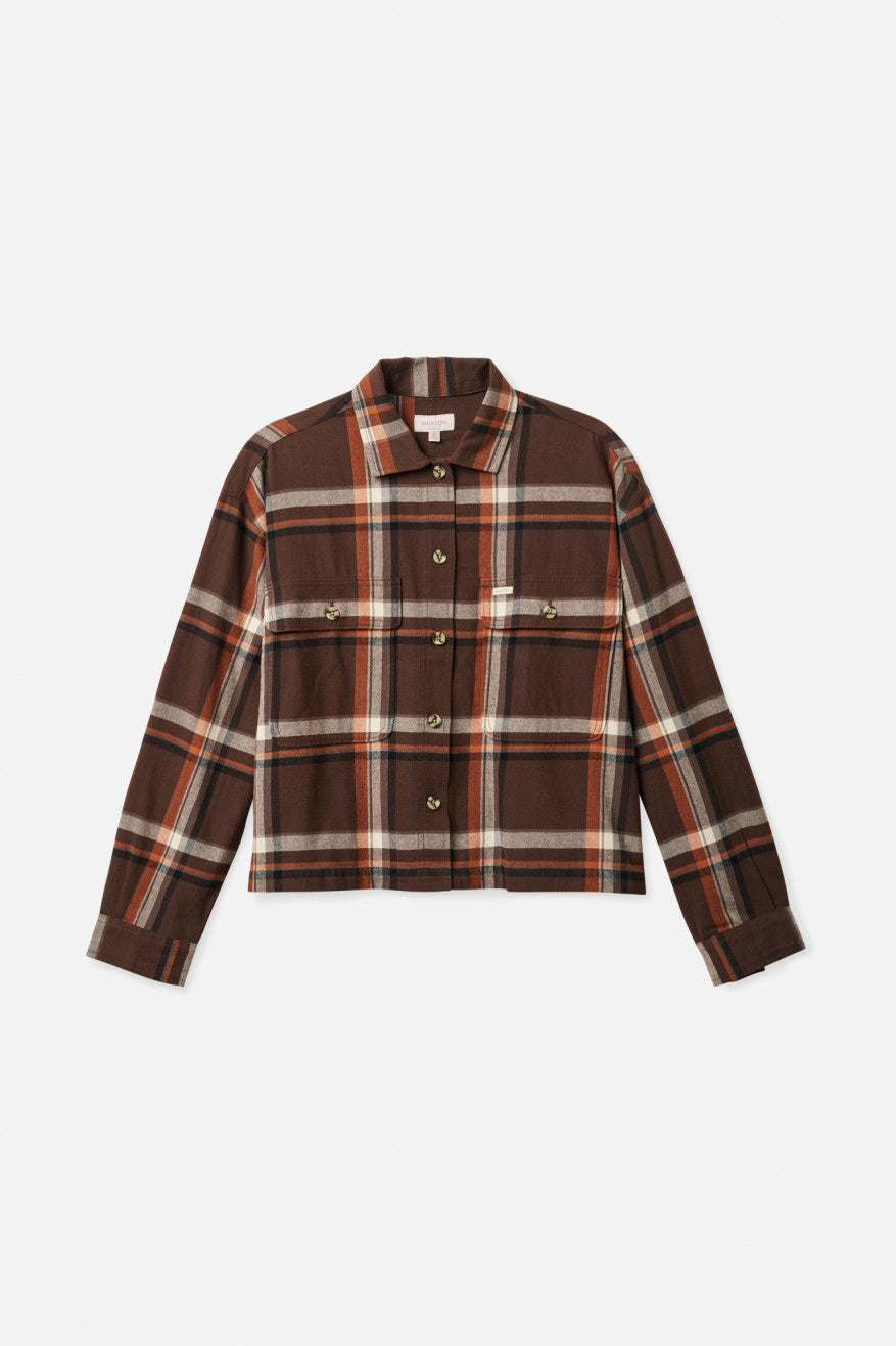 Women's Brixton Bowery L/S Flannels Brown | 3190EUDAM