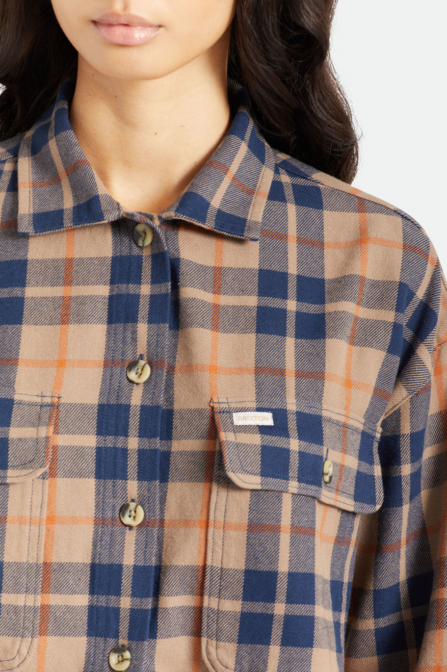 Women's Brixton Bowery L/S Flannels Deep Green | 2350WGEPN