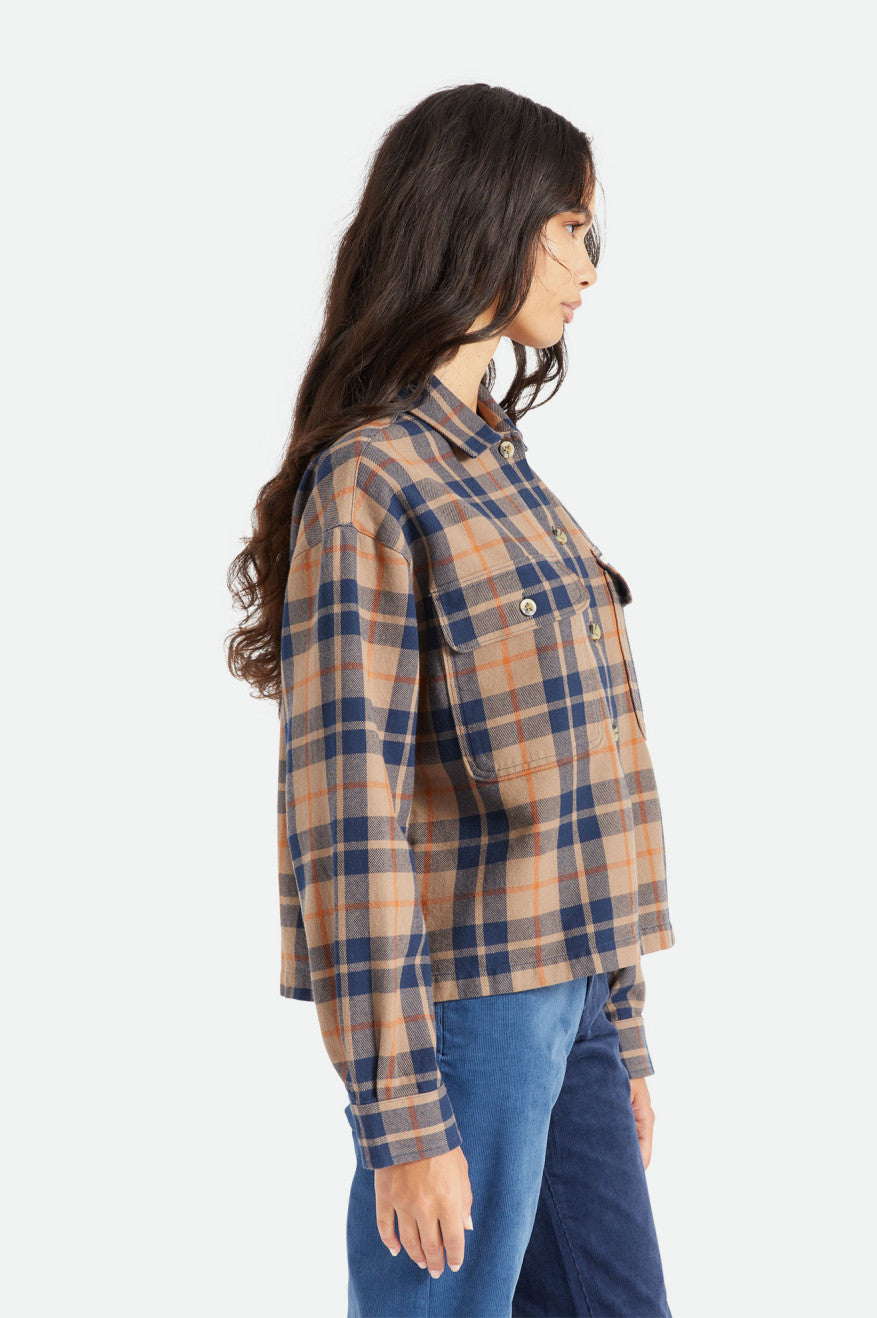 Women's Brixton Bowery L/S Flannels Deep Green | 2350WGEPN