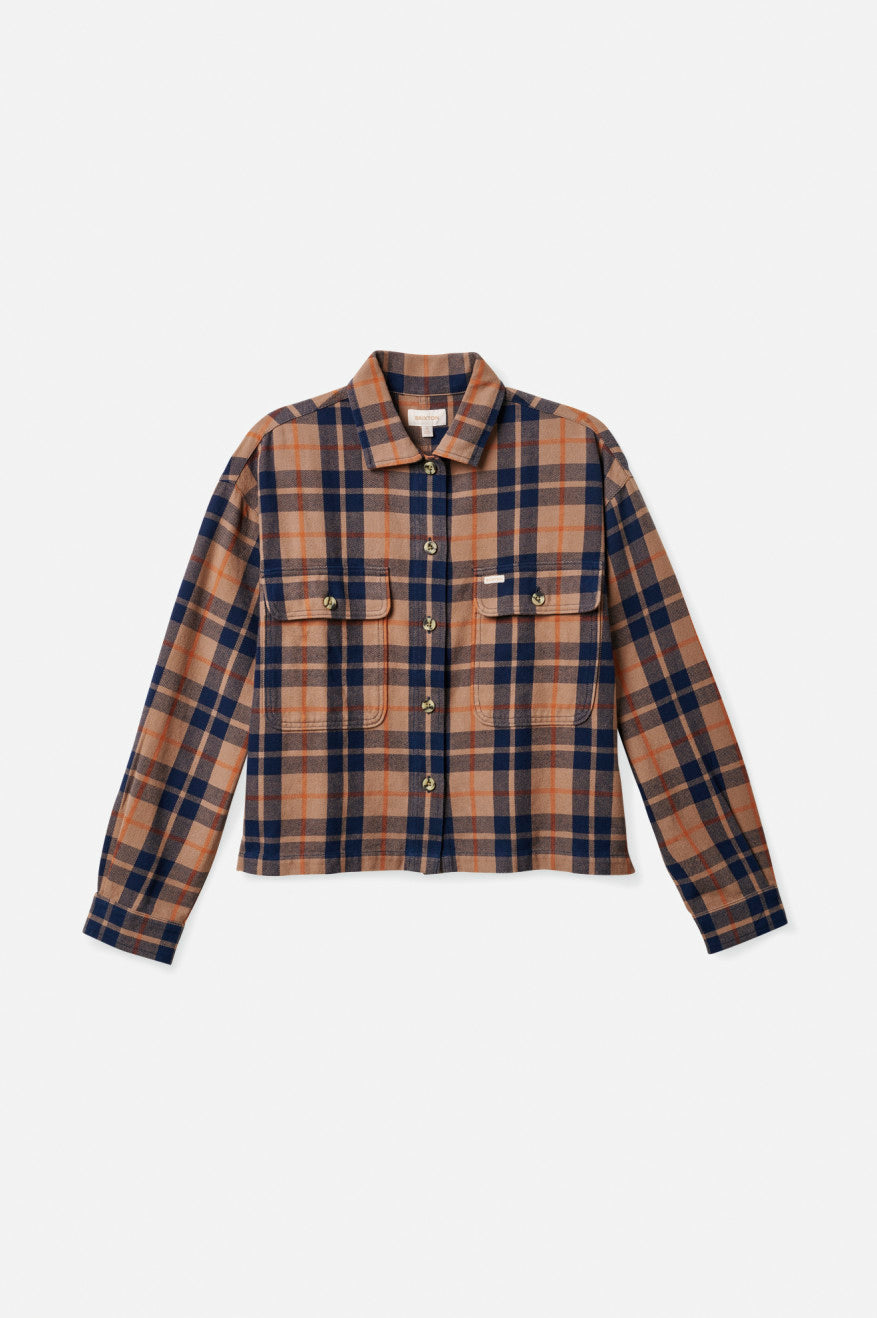 Women's Brixton Bowery L/S Flannels Deep Green | 2350WGEPN