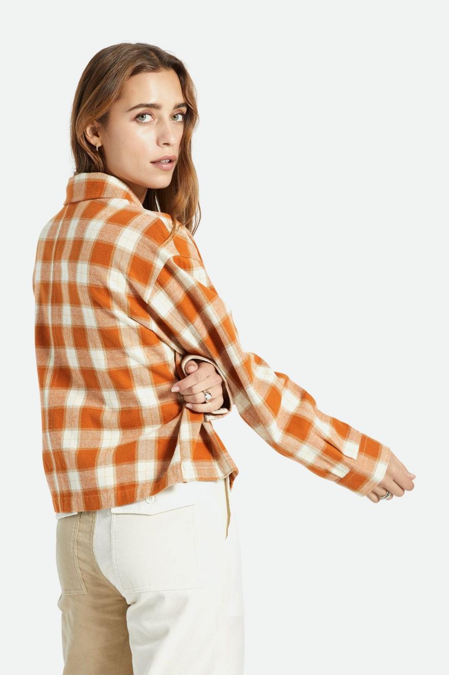 Women's Brixton Bowery L/S Flannels Orange | 1873KFVPC