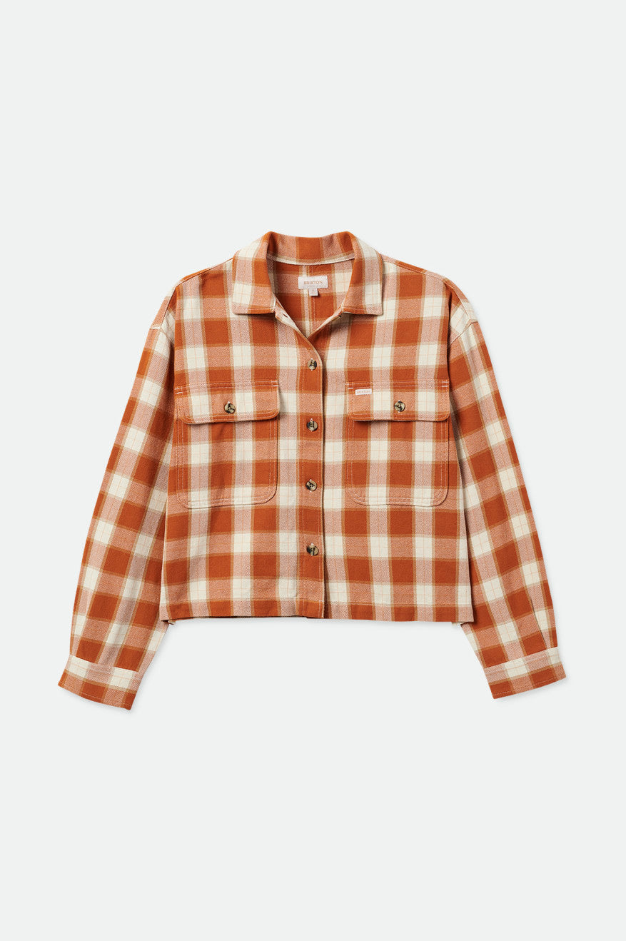 Women's Brixton Bowery L/S Flannels Orange | 1873KFVPC