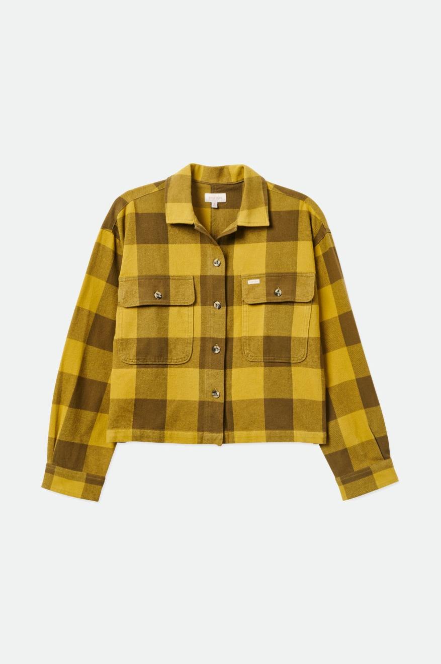 Women's Brixton Bowery L/S Flannels Yellow | 5906DHBJV