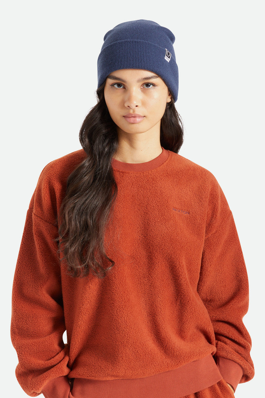 Women's Brixton Harbor Beta Watch Cap Beanie Navy | 3568YVZIU