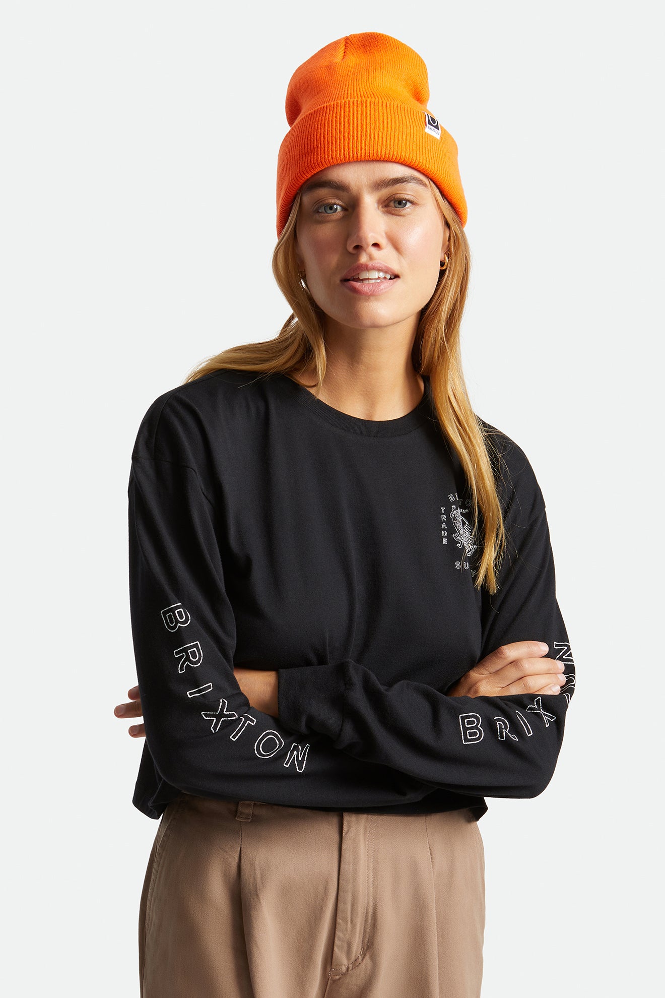 Women's Brixton Harbor Beta Watch Cap Beanie Orange | 5286GELUD