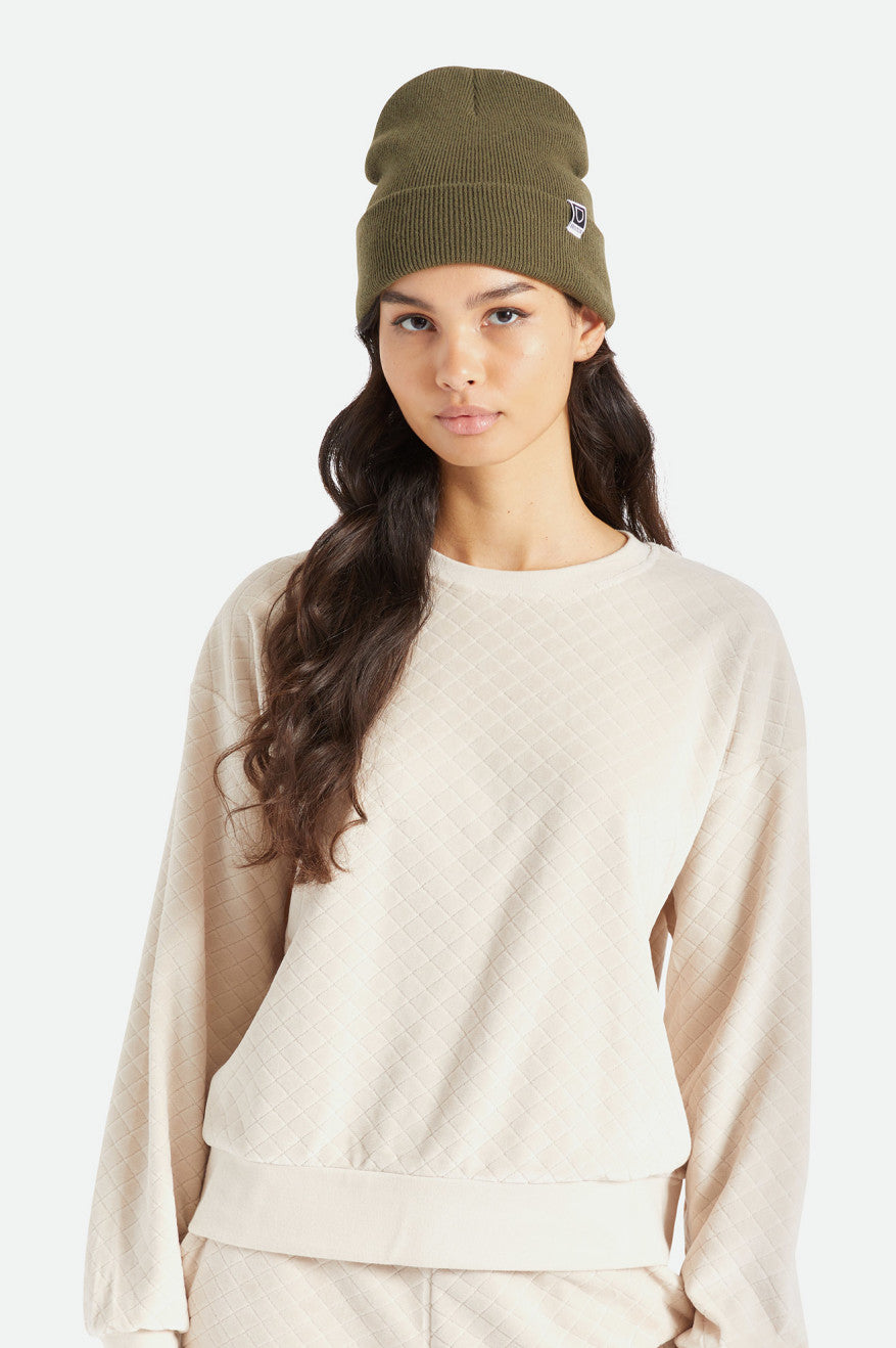 Women's Brixton Harbor Beta Watch Cap Beanie Olive | 7824KYJSN