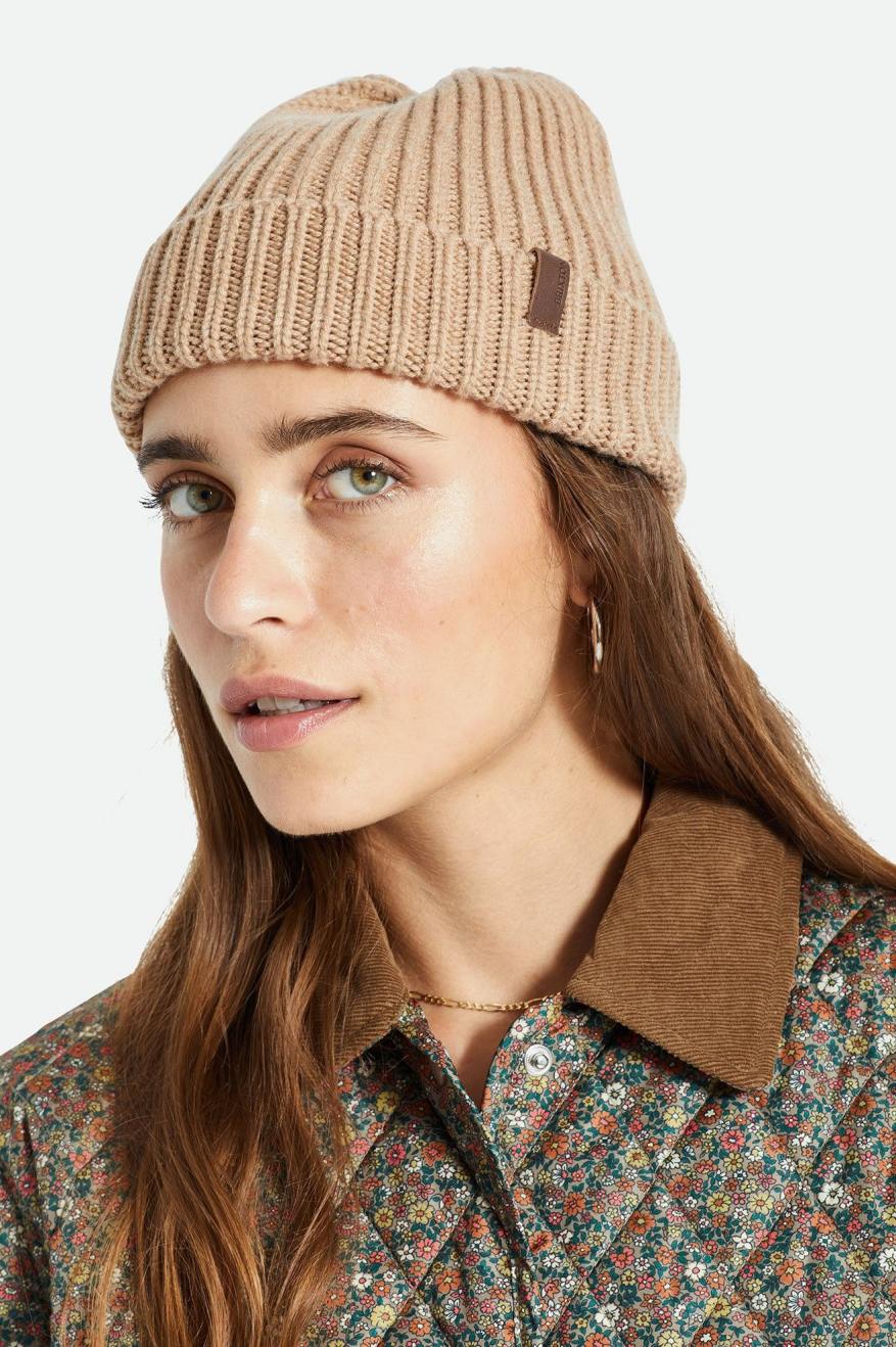 Women's Brixton Heist Reserve Cashmere Beanie Beige | 2746JNCQU