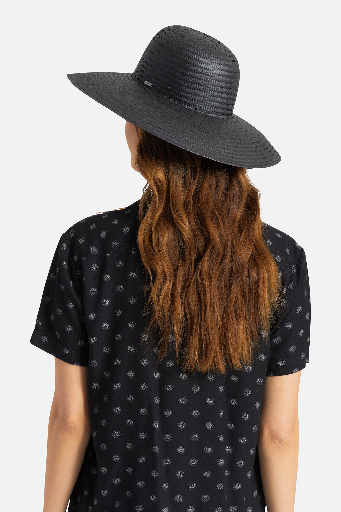 Women's Brixton Janae Sun Straw Hats Black | 6127VPGEQ