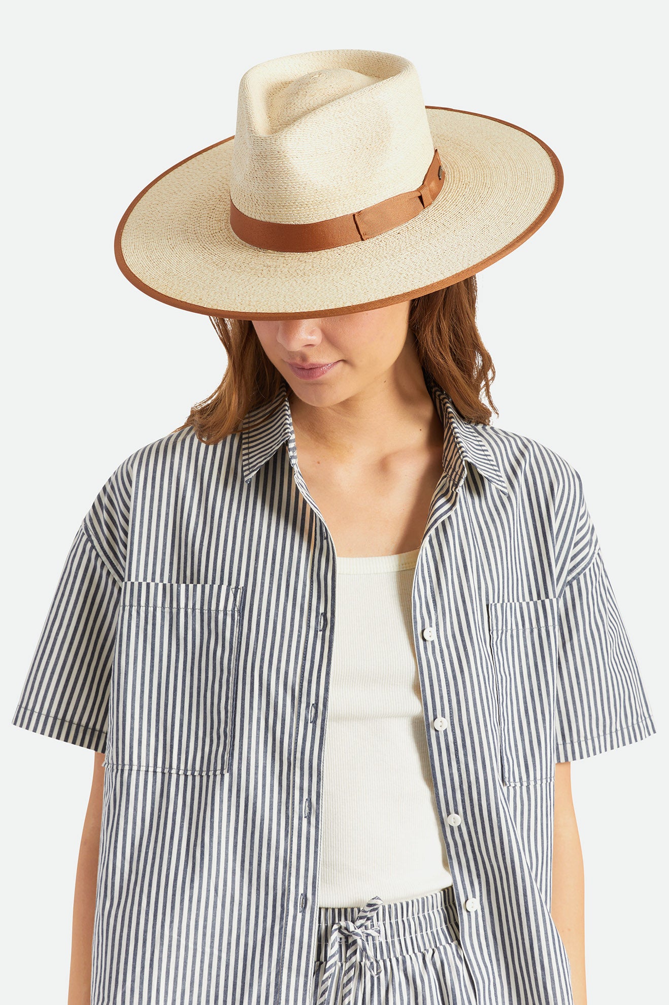 Women's Brixton Jo Rancher Straw Hats Beige | 4672PHNQO