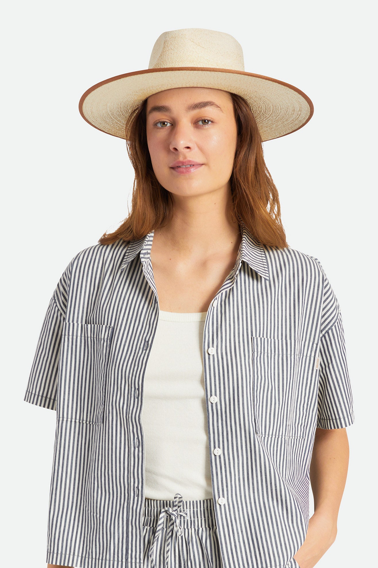 Women's Brixton Jo Rancher Straw Hats Beige | 4672PHNQO