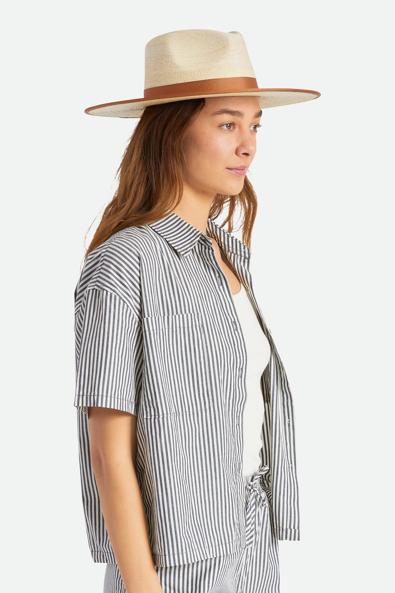 Women's Brixton Jo Rancher Straw Hats Beige | 4672PHNQO