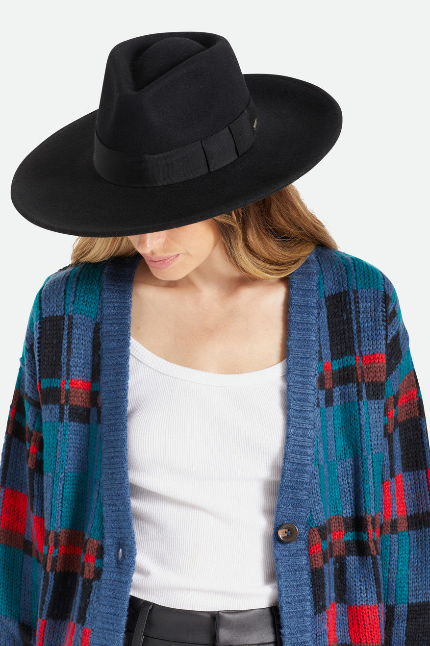 Women's Brixton Joanna Felt Hat Hats Black | 7194TENXG