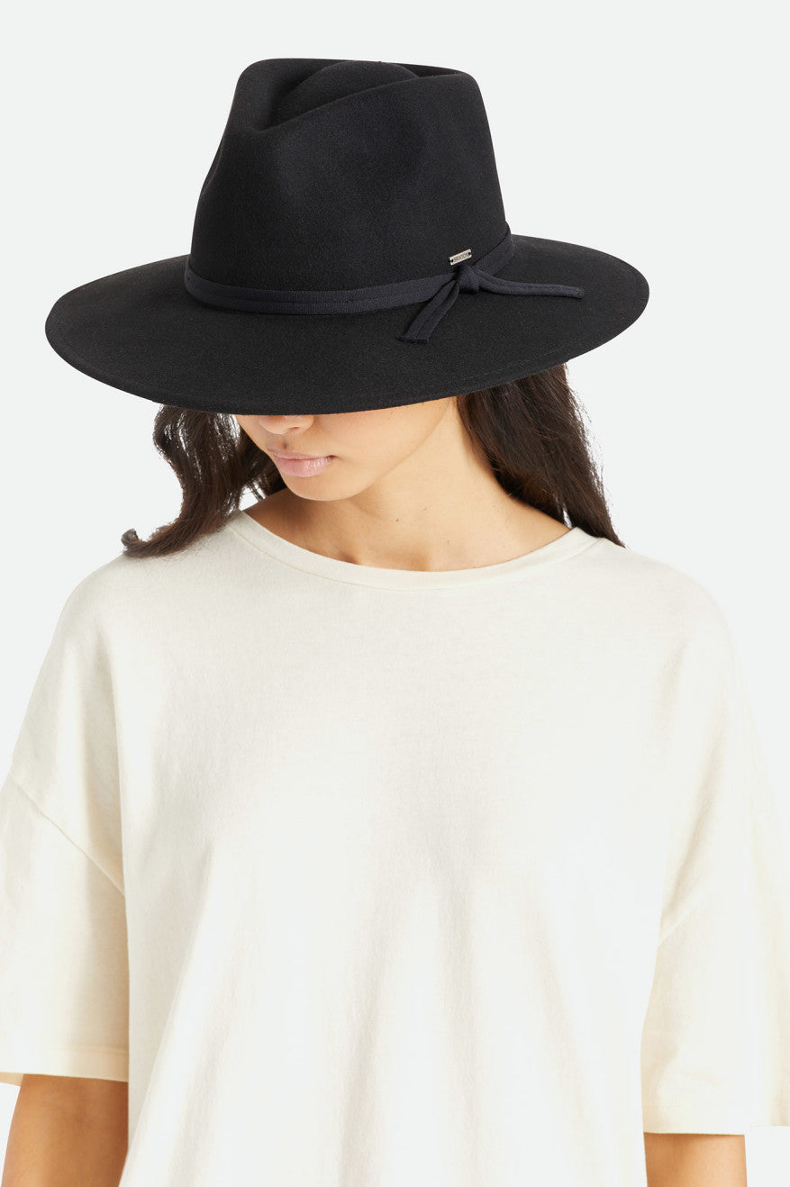 Women's Brixton Joanna Felt Packable Hat Hats Black | 9314ELDUH