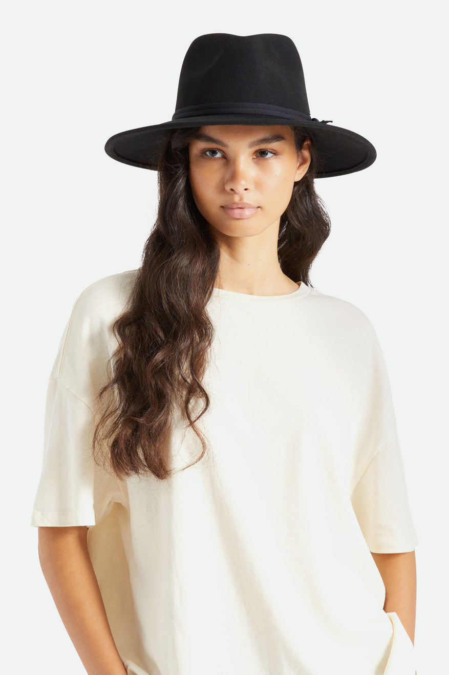 Women's Brixton Joanna Felt Packable Hat Hats Black | 9314ELDUH