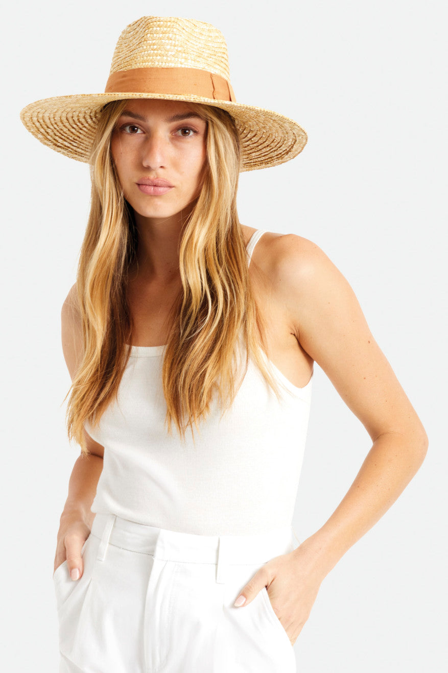 Women's Brixton Joanna Straw Hats Orange | 6903MRLVF