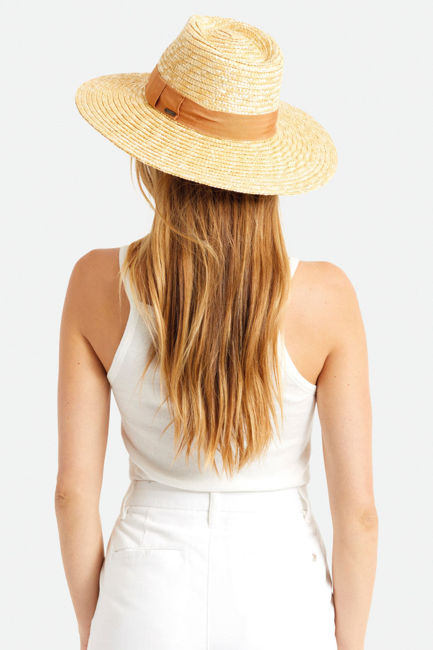 Women's Brixton Joanna Straw Hats Orange | 6903MRLVF