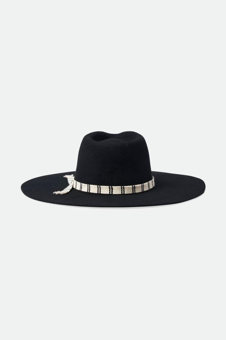 Women's Brixton Leigh Felt Fedora Fedoras Black | 5873DVUKL